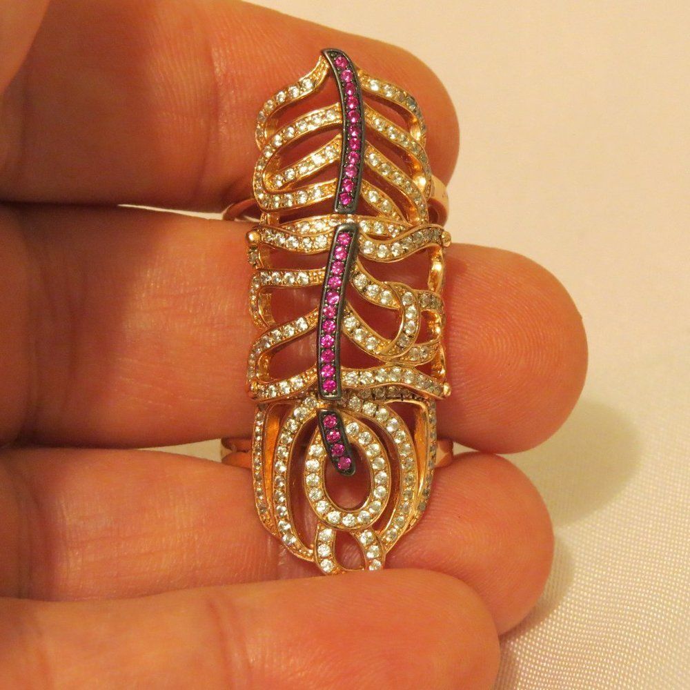 Double Ring Sterling Silver with Cz Size71/2